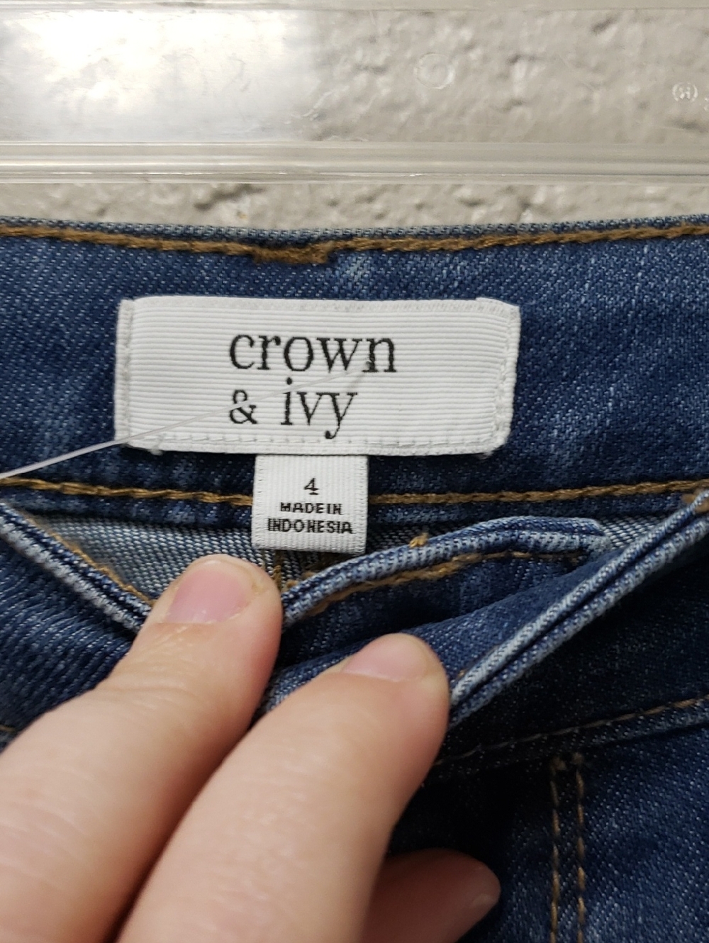crown & ivy Medium Blue Embroidered Cropped Skinny Jeans - Picture 3 of 7
